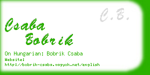 csaba bobrik business card